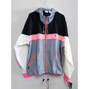 Vintage Ocean Pacific Jacket Men Medium Black Gray Windbreaker Nylon 90s